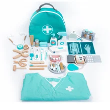 Cheap Educational Kids Medical Tool Kit wood Dental Doctor Role Play Dentist Toy