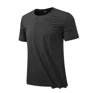 2026 Wholesale Breathable Polyester Spandex Gym T-shirt logo Custom Men's Summer T-shirts Elastic T-shirt Custom