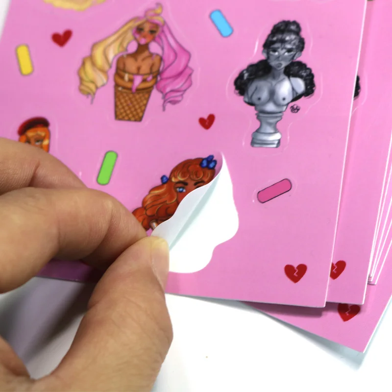 Матовая наклейка с логотипом на заказ этикетка для ноутбука Мультяшные голографические наклейки простыни недорогие виниловые вырезанные из аниме милые