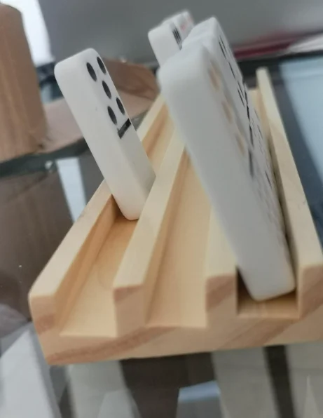 Custom High Quality Solid Wood Domino Holder Rack Domino Trays