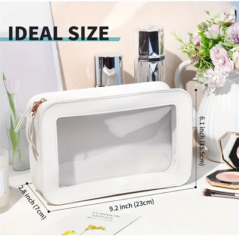 Large Chic Clear Pvc Women Make Up Bag Accessories Organizer Carry Case ...