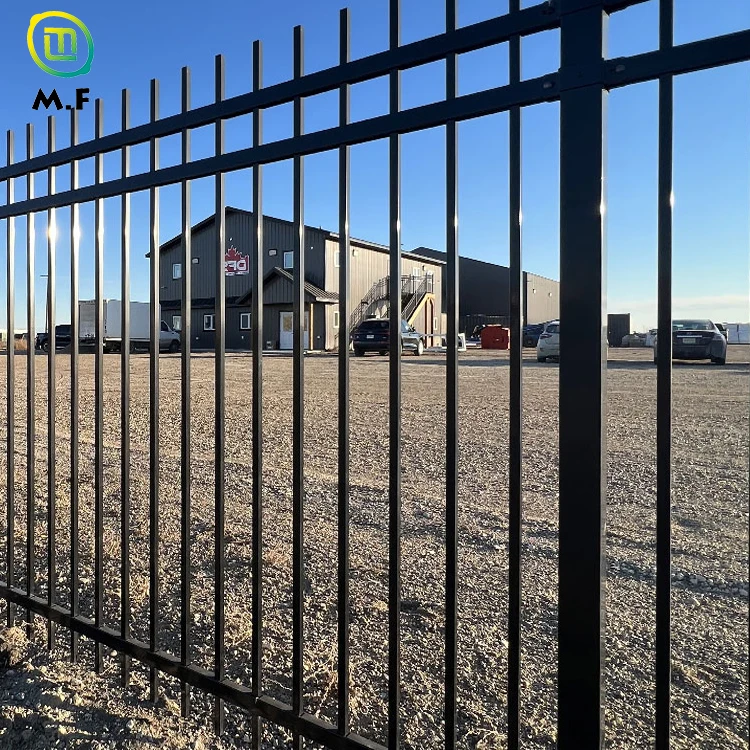 Factory customization modern designs steel picket fence outdoor garden Metal black Powder Coated zinc steel fence