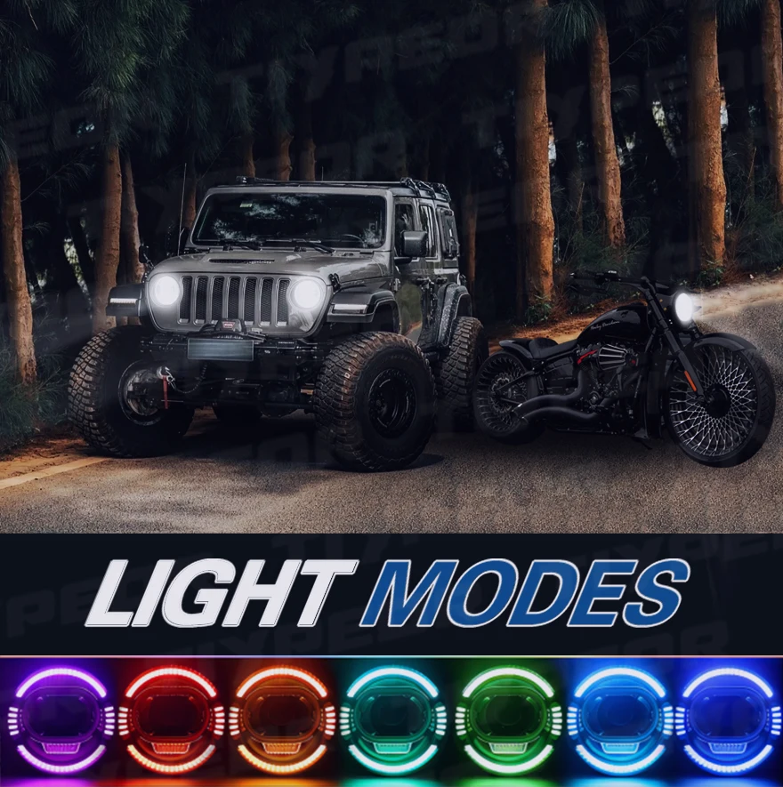 product tiypeor led headlights 7inch round universal rgb drl turn signal for motorcycle headlamp-5