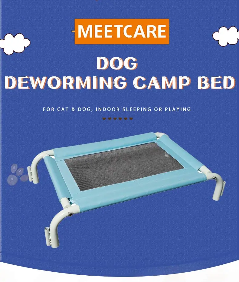 Folding Outdoor Portable Elevated Pet Bed Easy Carry Raised Dog Cot Dog