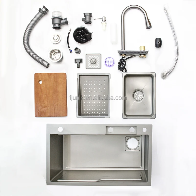 Sus Countertop Undermount Farmhouse Ceramic Waterfall Kitchen Faucet