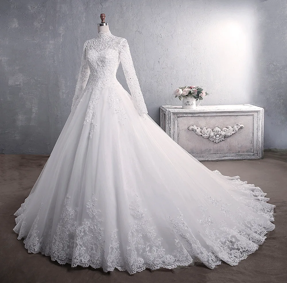 long sleeve gown wedding