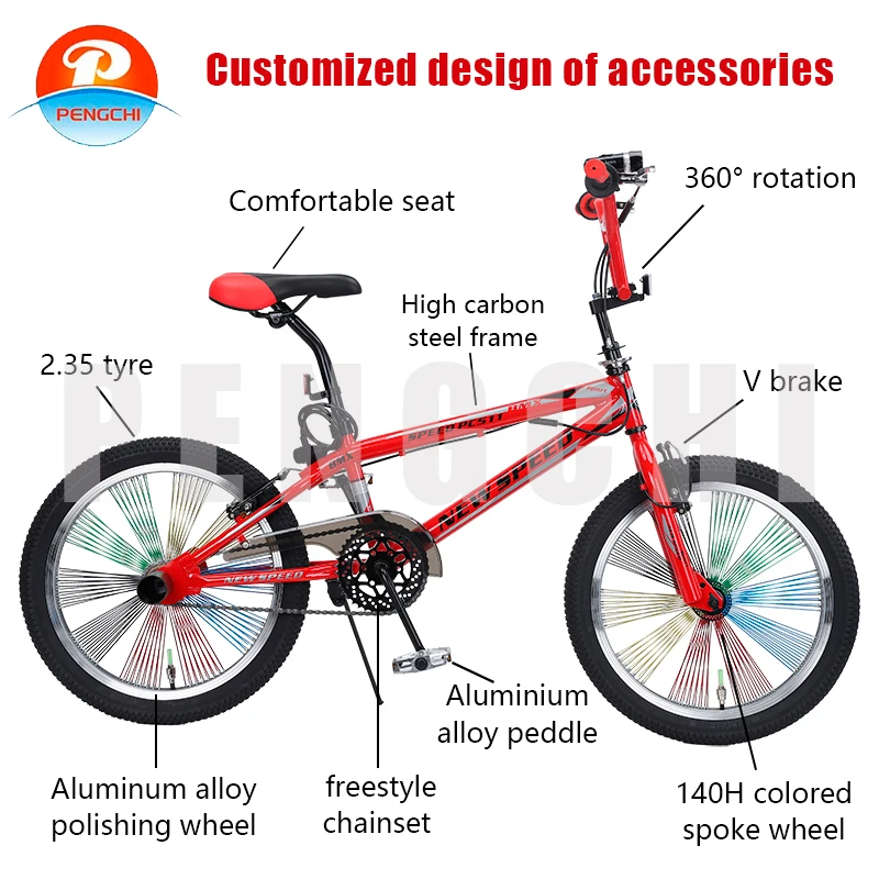 Chinese Factory Direct Sales of High Carbon Steel Material Bmx Scooter 20 Inch Adult Freestyle Stunt Bike Bmx Freestyle Bike