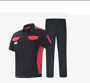 Summer Work Clothing Uniform Durable Workshop Mechanics Workwear Multi Pocket Work Suits 2 Pieces