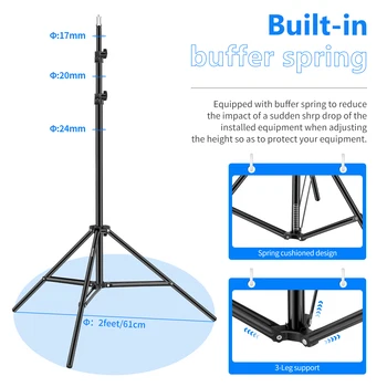 Neewer Pro 6 Feet/190CM Photography Light Stands with Carrying Case for Reflectors/Softboxes/Lights/Umbrellas/Backgrounds.etc detail image