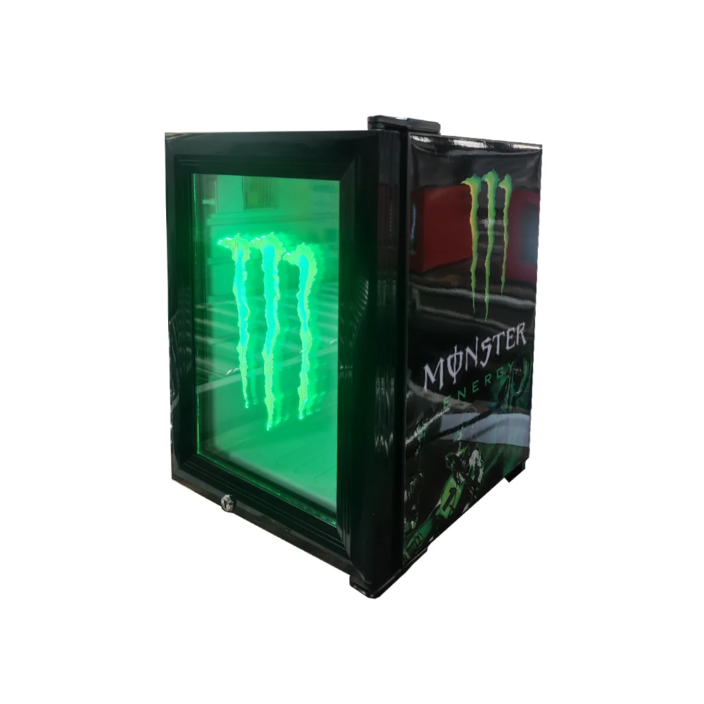 ミニディスプレイ冷蔵庫用商用クーラーエネルギードリンクガラスドア