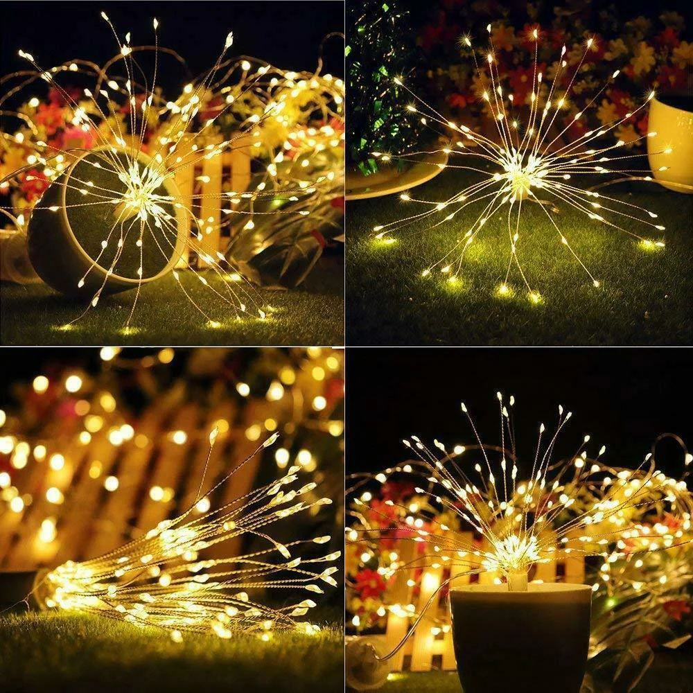 starburst Led Fireworks Tree String Lights for Wedding Christmas Outdoor Decoration  DIY Firework fairy Garland Christmas Lights