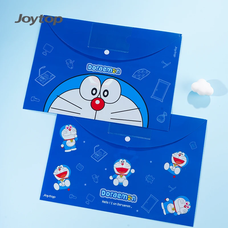 Joytop 102893 Doraemon A4 Snap File Folder - Waterproof & Organized