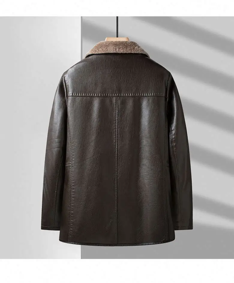 Jackets ed Fleece Coat with White Duck Veet Down Jacket Men's cking Leather Thicken Warm PU_voghion.com
