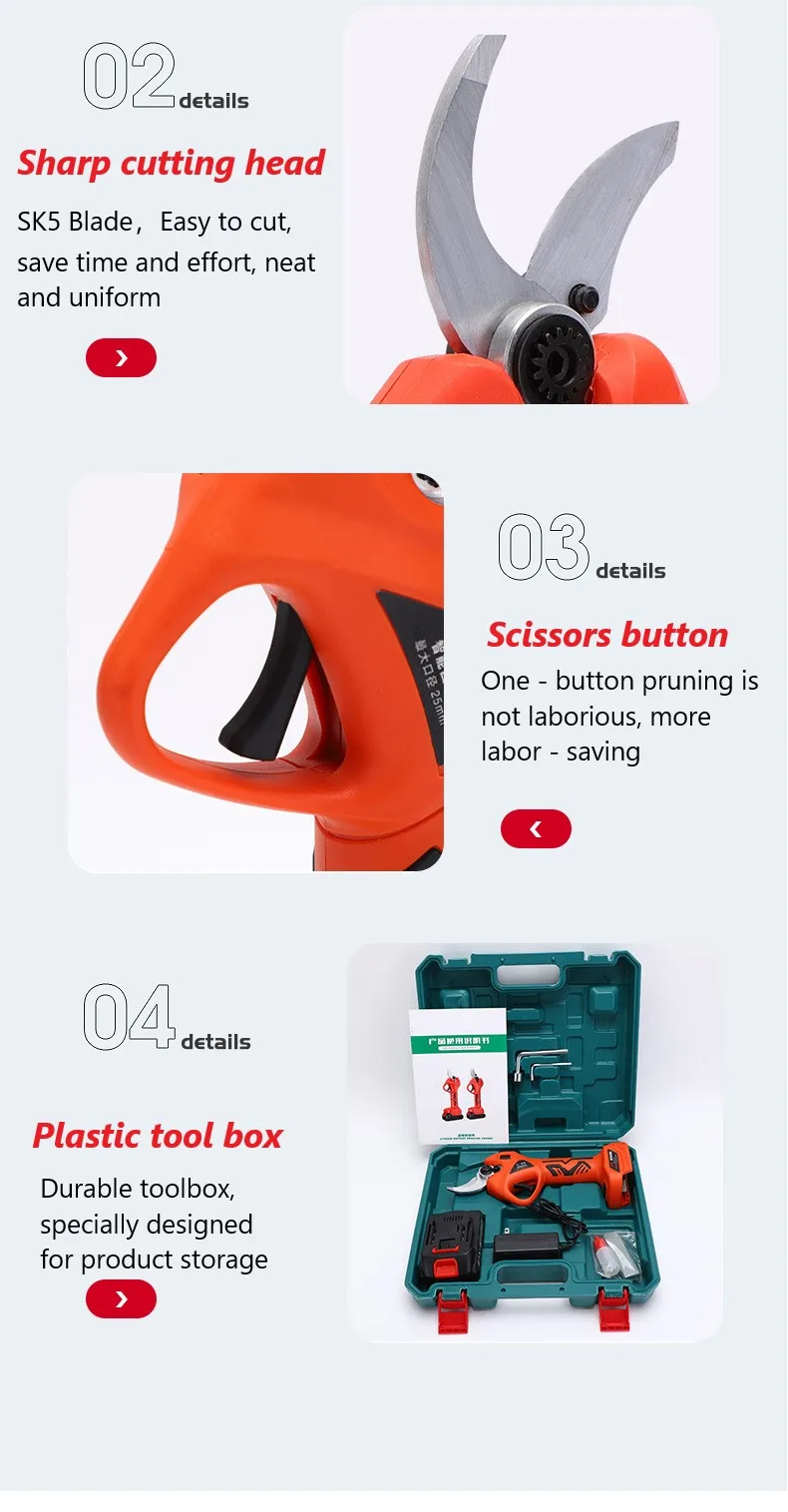 40mm 1.6inch Cutting Diameter Pruning Shears For Gardening Sharpener