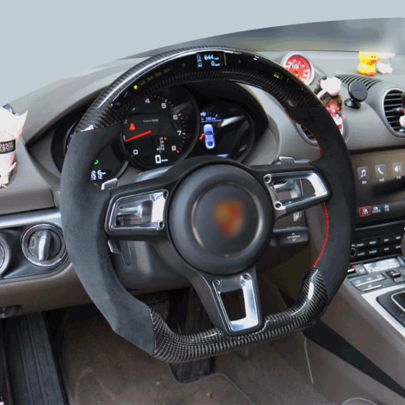 Для Porsche Cayenne Panamera 911 997 Mk2 Boxster Cayman 987 100% Настоящее углеродное волокно светодиодное рулевое колесо горячая