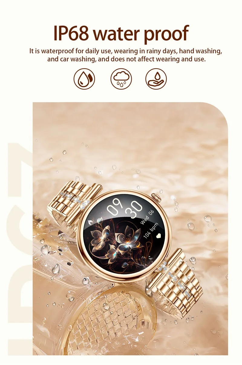 Смарт-часы женские водонепроницаемые, 1,28 дюймов