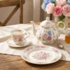 English Rose - Teapot + 1 Cup & Saucer + 1 Dessert Plate
