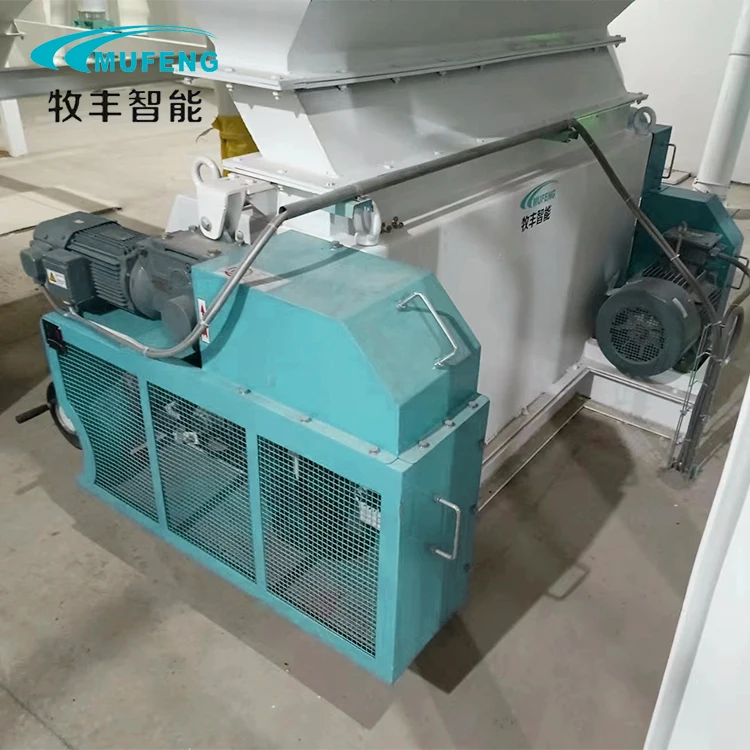Animal Pellet Feed Mill Machine with 3 Head Roller Feed Crumble Machine