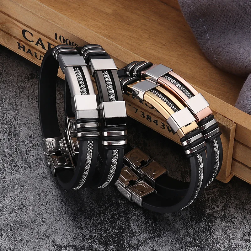 Wholesale MECYLIFE Fashion Jewelry Silicone Bracelets Adjustable Stainless  Steel Bracelet For Men From m.