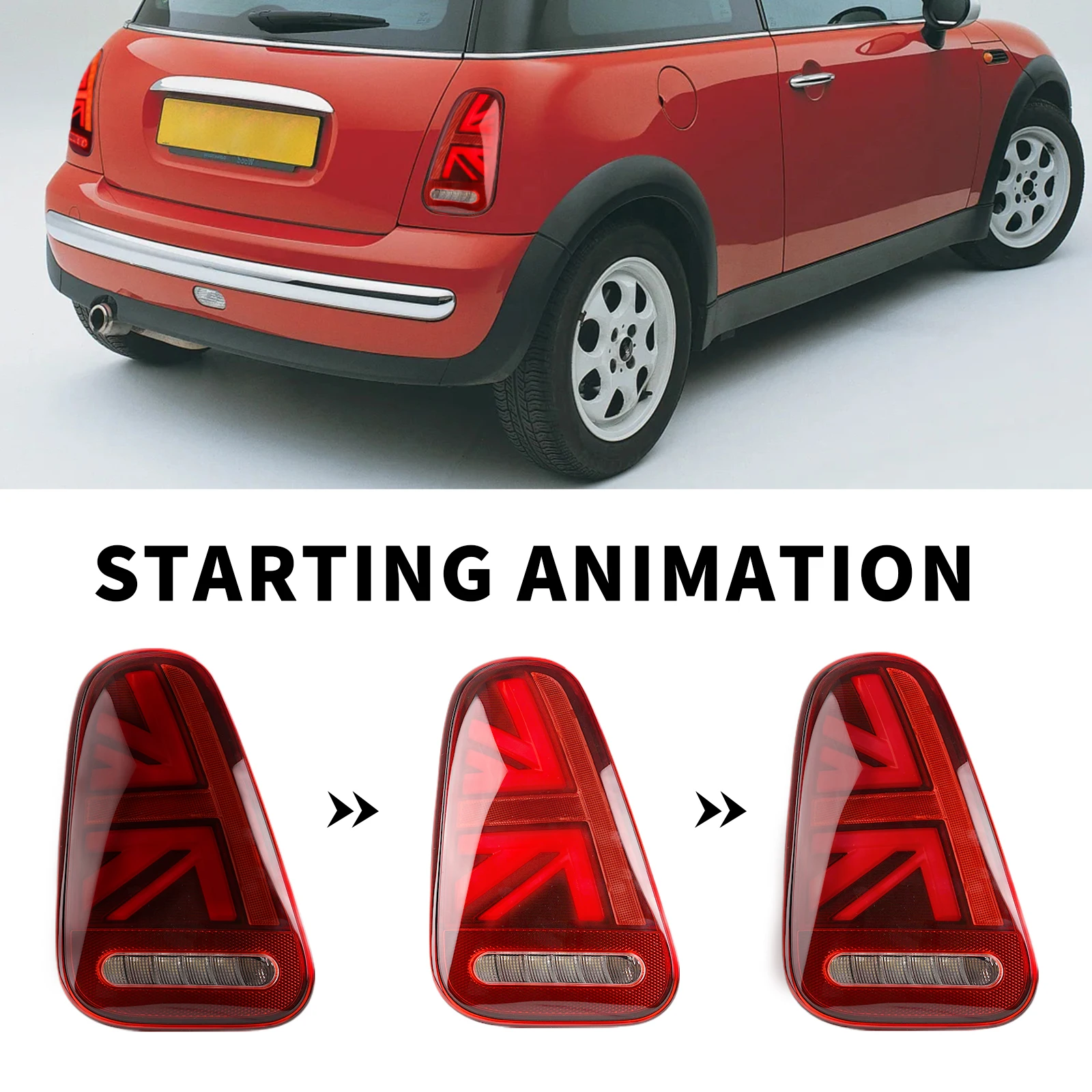 2000-2006 Mini Cooper R50 R52 R53 LED Tail Light - Red Lens