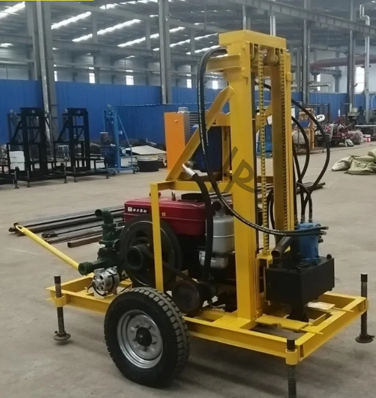 Дизельный двигатель Hongrun 22 л.с., 150 м, колесная буровая установка, буровая установка для бурения скважин