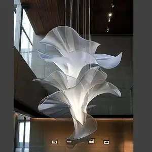 Silk Feeling Hotel Lobby Show Room Design Pendant Light Customized Chandeliers Light Wedding Decoration