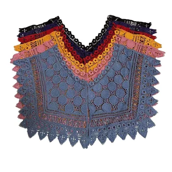 Factory directly colorful Embroideredl lace collar applique Neck Lace For Garment