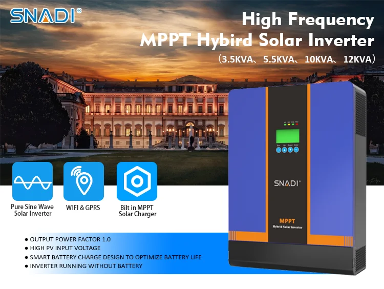 SNADI 24V 48V Hybrid Off Grid PV Inverter 3Kw 5Kw 8Kw 11Kw Single Phase ...