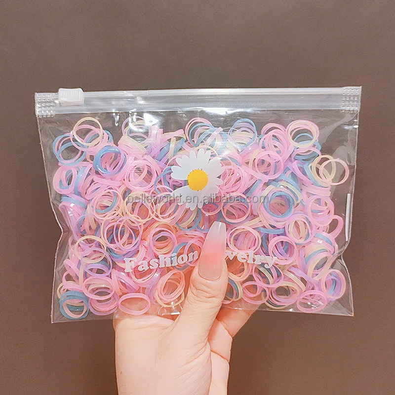 Belleworld Wholesale Solid Color Tpu Hair Elastic Rubber Bands For Kid