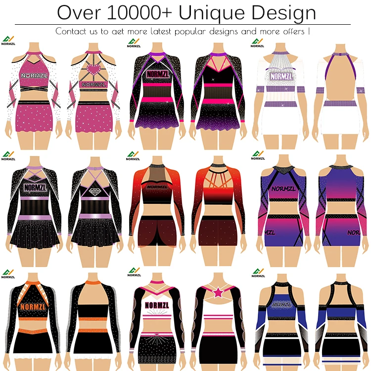 Sublimation Cheer Dance Uniforms Custom Spandex Cheerleaded Costumes Design Your Own Cheerleading Uniform