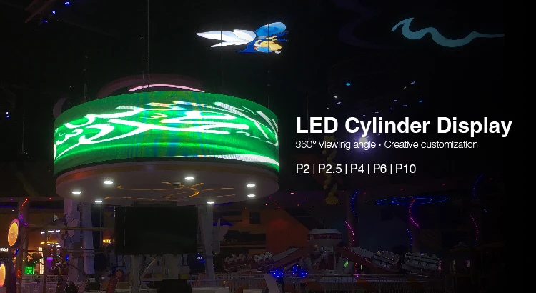 Round Circle Advertising Cylindrical Led Display Led Outdoor Billboard ...