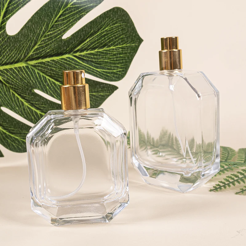 【未使用】LOGO BOTTLE Perfume 2021 polygon w Polygon Luxury Clear Thick Bottom Glass Perfume Bottle