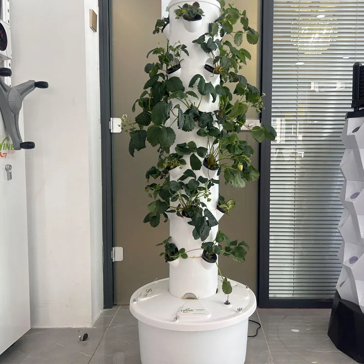 Lyine Hydroponics System 4P6 Aeroponics Tower 24 Plant Holes with LED Grow Lights Full Spectrum Vertical Farm System