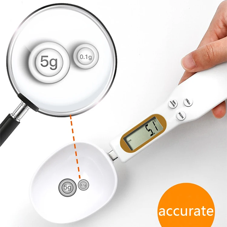 0.1g Spoon Weighing Scale, Baby Food Supplement Electronic Scale, 300g Food Weighing Balance