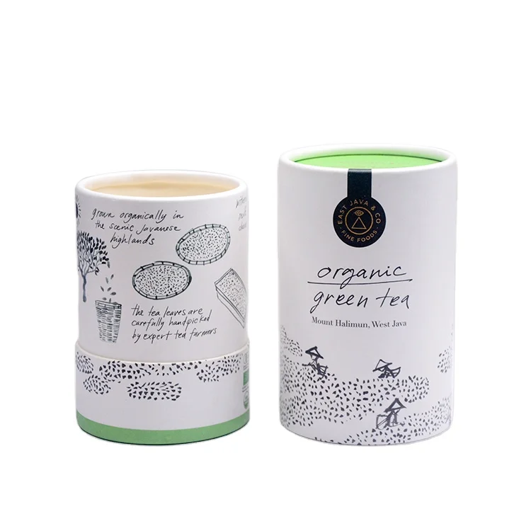 Coffee Bean Loose Tea Airtight Collagen Protein Powder Cardboard Paper Packaging Container Box Cardboard Tube Cylinder Boxes