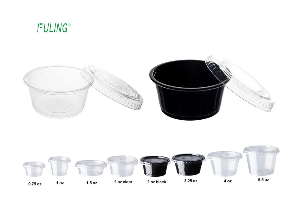 0.75oz~5.5oz Pet/PP Portion Cup Sauce Cup Tasting Plastic Cup Pot with