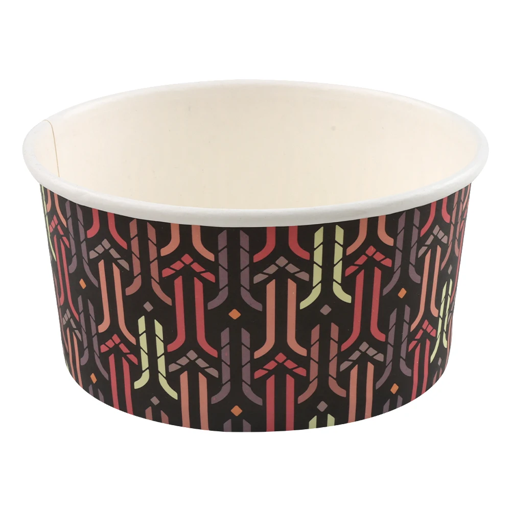 wholesale custom printed eco-friendly disposable biodegradable food packaging paper salad bowl manufacturer