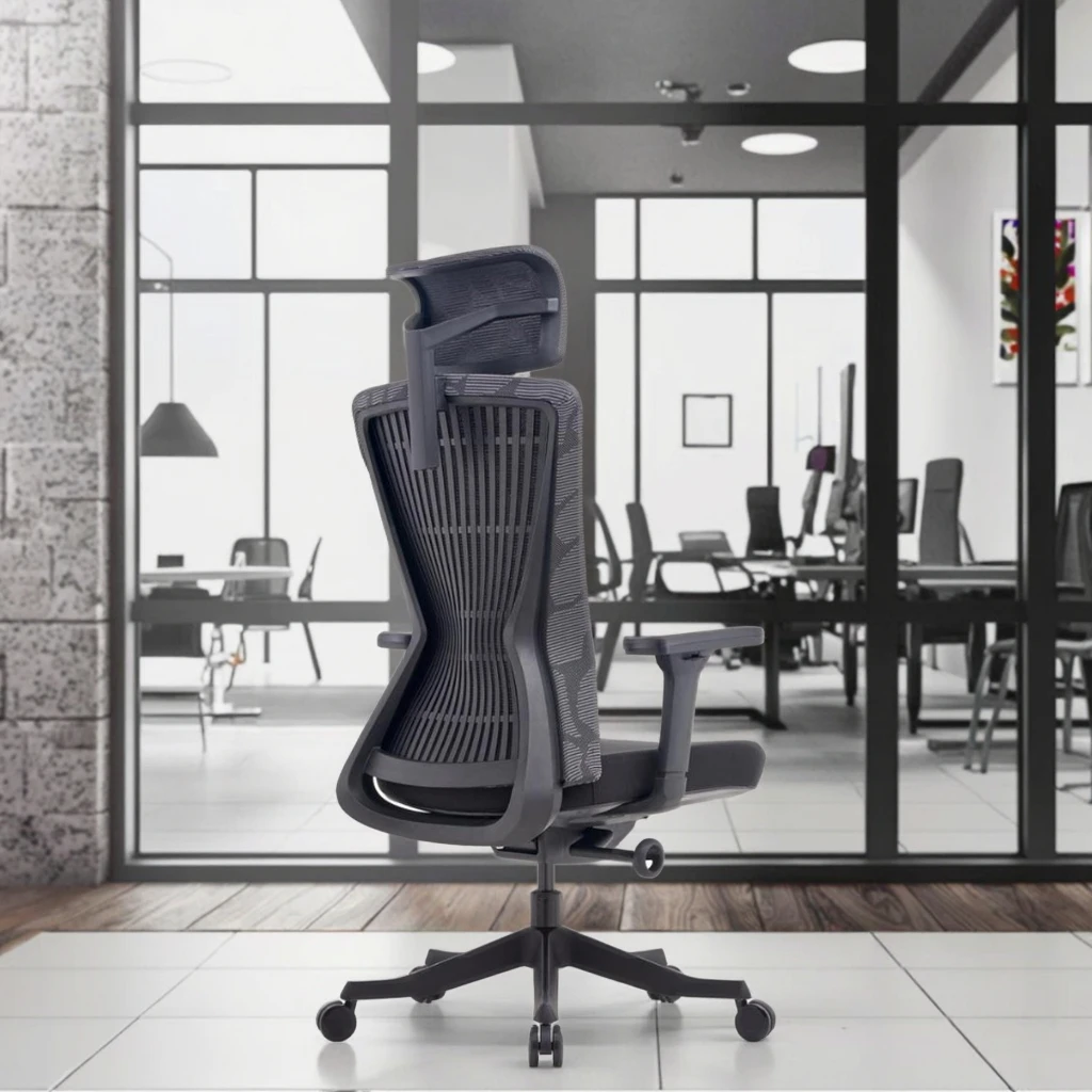 Map Texture Breathable Mesh Chair 2D Adjustable Headrest Lexus Inspired Design Ergonomic Support System 5
