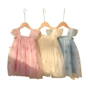 Summer Toddler Girl Dresses Butterfly Embroidery Baby Clothes ODM Wholesale Children's Apparel Unique Animal Kids Products
