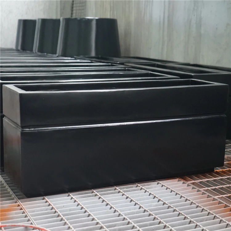 Black Fibreglass Rectangular Trough Planter
