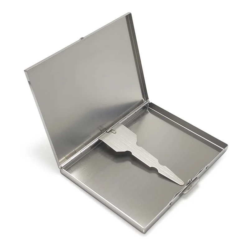 custom metal cigarette case Custom Metal Cigarette Box Blank Silver Stainless Steel Cigarette Case for  Men's Gift
