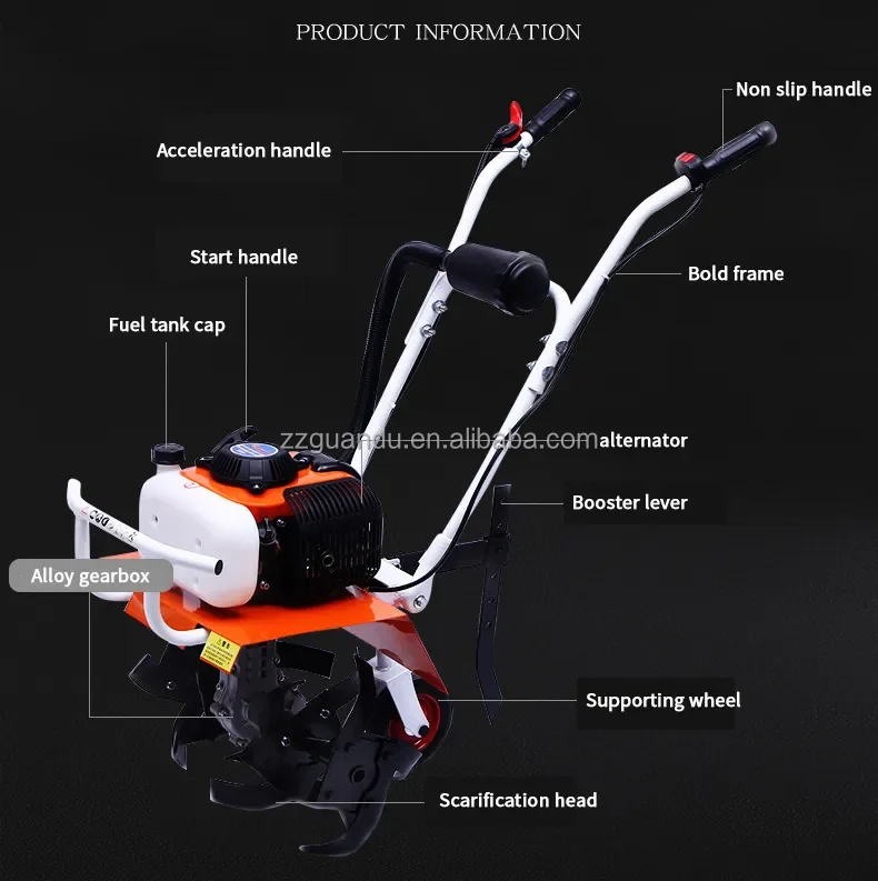 Hand Culitivation Machine 7.8kw188cc Gasoline Cultivator Walking Hand Tiller 4 Strokes Rotary ...