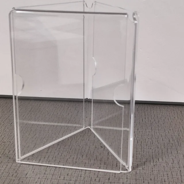 Table Tent Triangle Sign Holder Clear Acrylic Three Panel Sided Menu Holder Lucite Triangular Prism Menu Card Display Stand