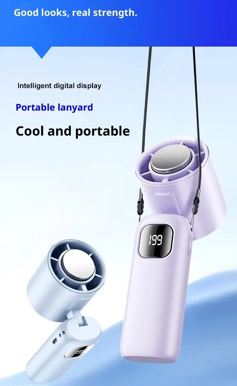 New Model Handheld Fan with 199-speed High-power-border Outdoor Charging Portable USB Cooling Small Fan for Wholesale