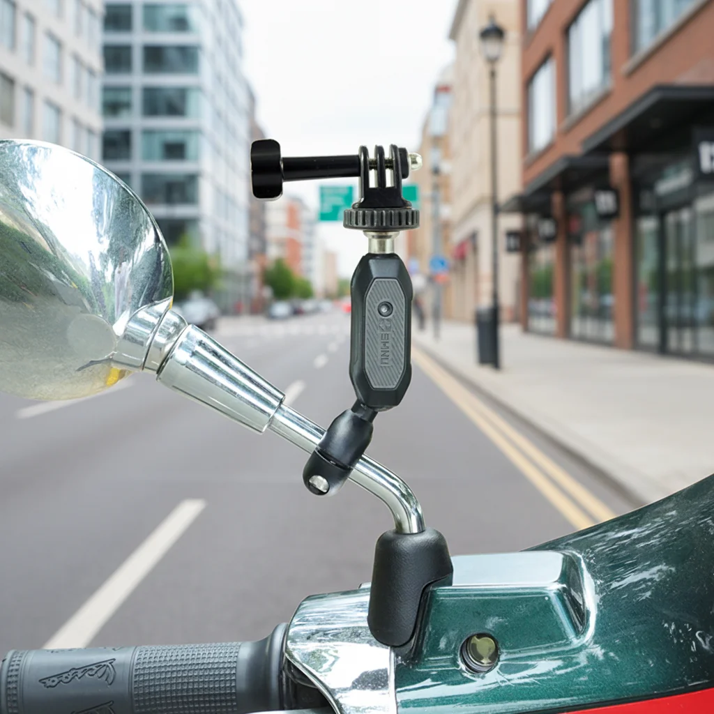 SMNU Aluminum Alloy Flexible Action Camera Handlebar Holder for Motorcycle/Bicycle Riding Photography