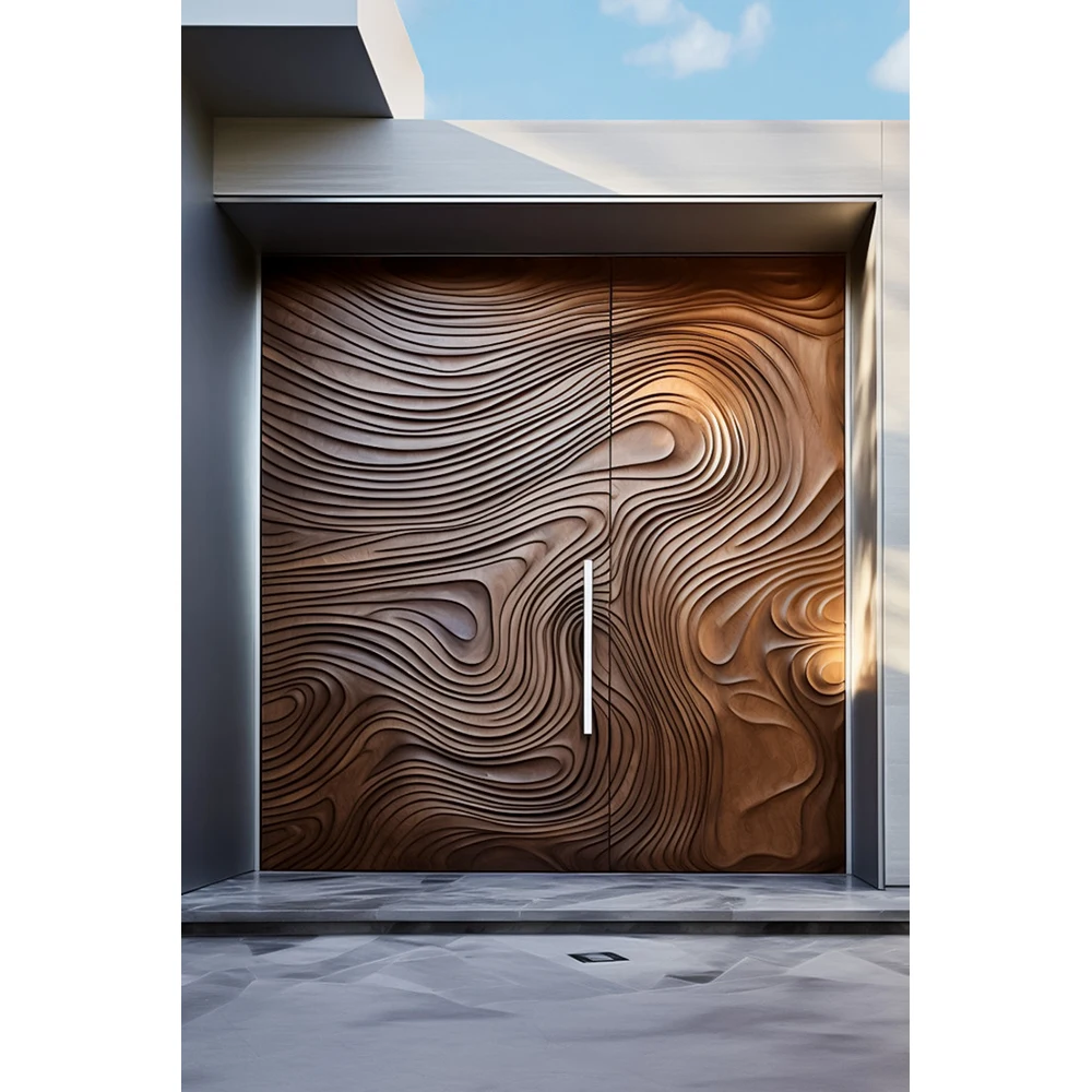Latest Design Handcraft Timber Wooden Pivot Main Doors for Houses Wood Carving Front Entry Doors Home Decor