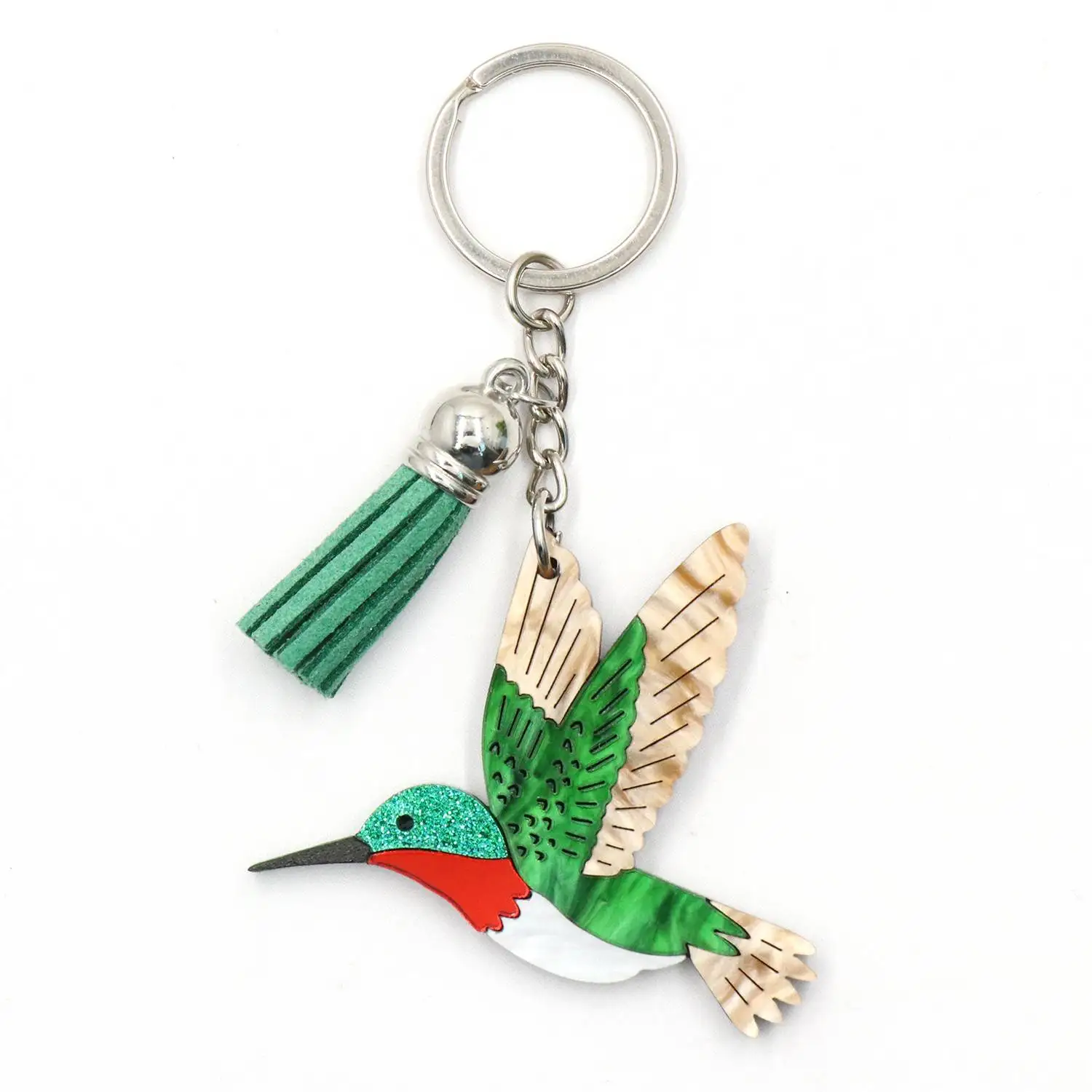 YYXKH1362 Exquisite Acrylic Bird Animal Brooch Laser Cutting and Engraving for Key Usage