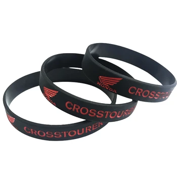 Personalized custom logo debossed ink filled running black plain silicone rubber wristband