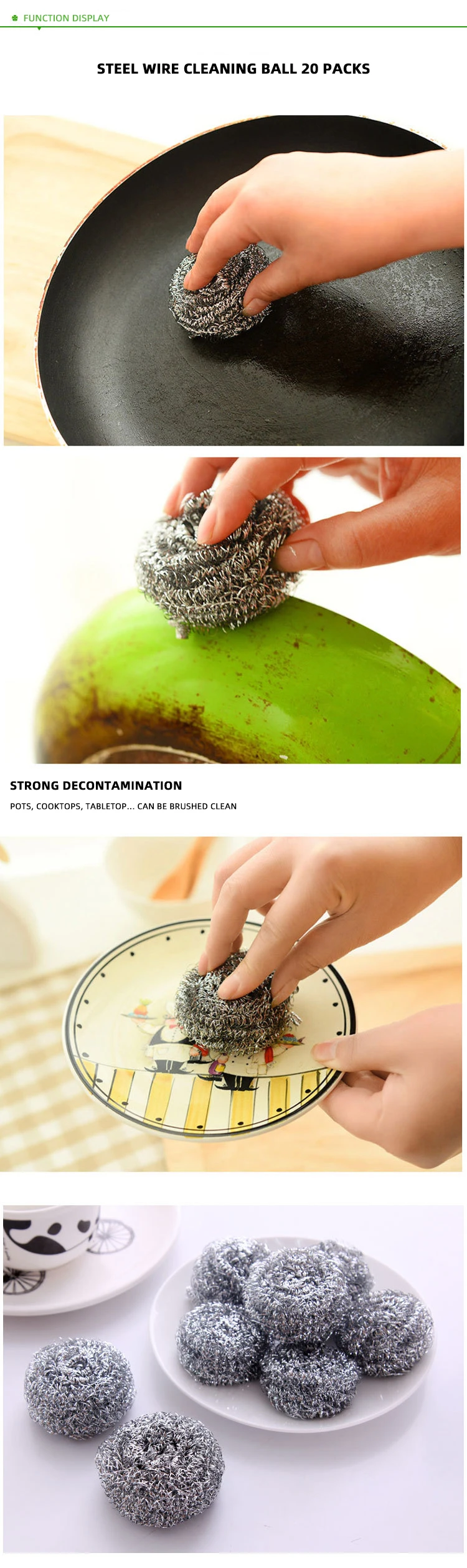 Stainless Steel Wire Balls Cleaning Balls Kitchen Sponge Appliances