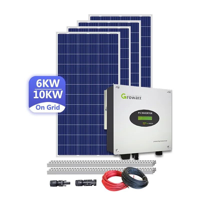 Complete solar power system 3 phase 6kw 10kw 15kw on grid tied solar system kit price